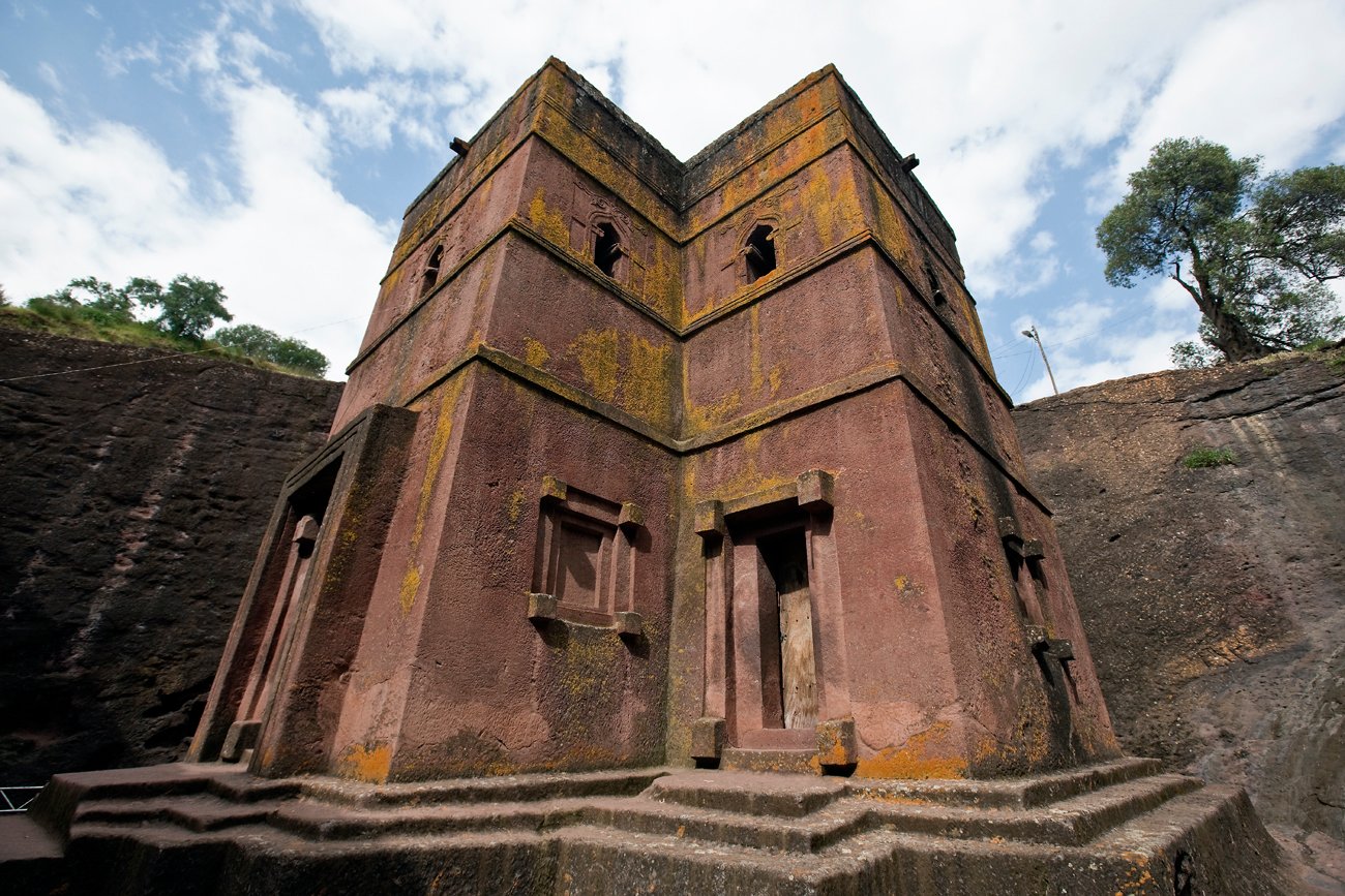 Bete Giyorgis rock-hewn Church of Saint George in Lalibela Ethiopia
