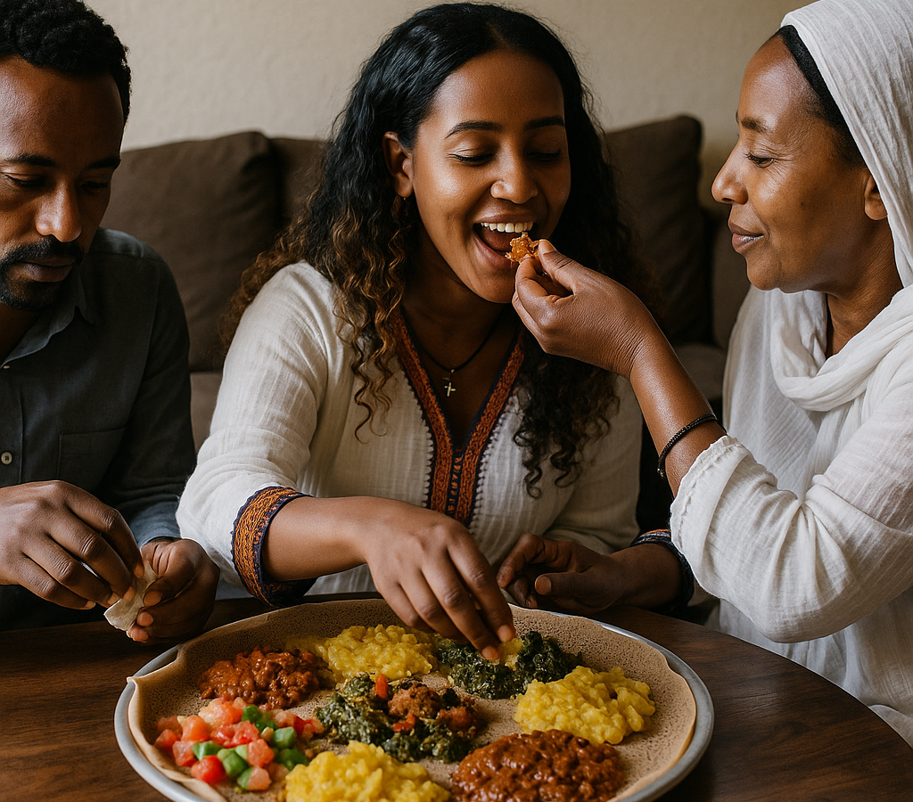 habesha dining culture — What Makes a Habesha Meal Different: Sharing Food, Gursha and Hospitality
